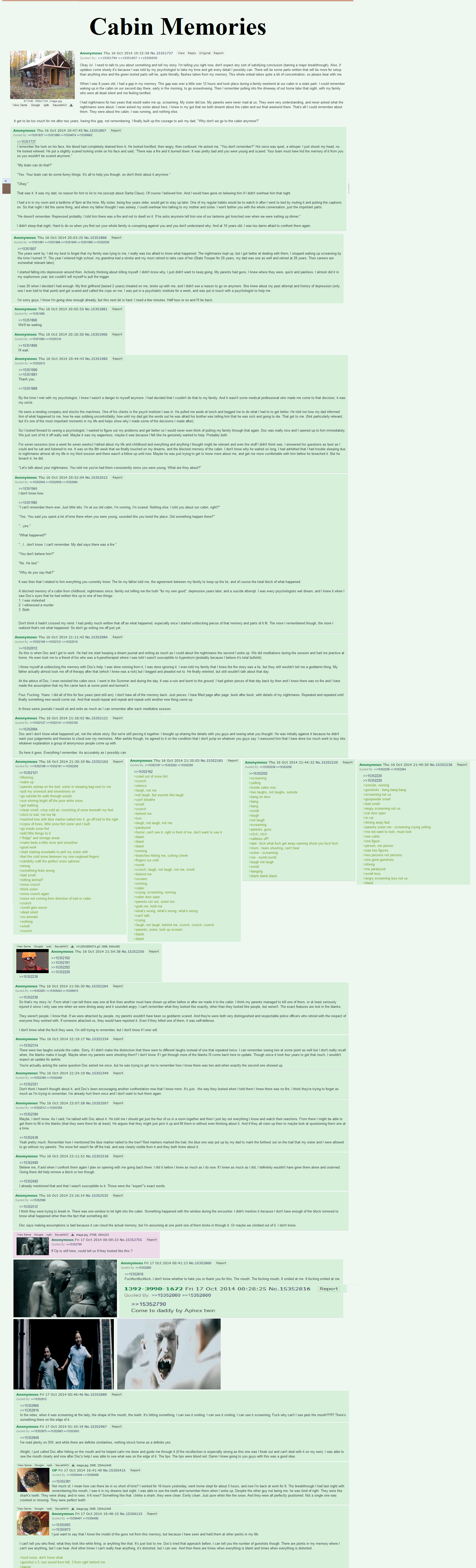 Cabin Memories (Part 1) - Greentext Archive